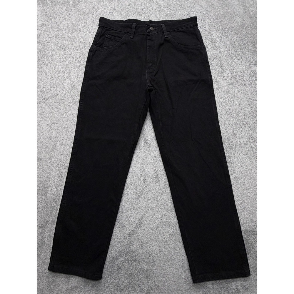Rustler Classic Jeans Mens Measured 33x30 Black Relaxed Fit Denim Pants 5 Pocket